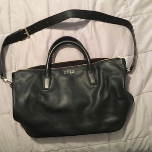 NWT Barney’s Monica black leather slouchy satchel